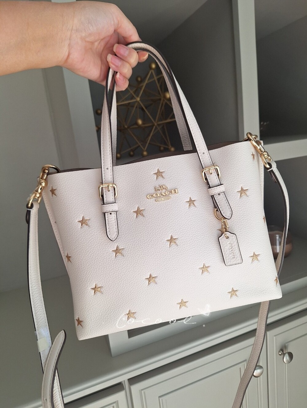 NWT Coach Mollie Tote Bag 25 With Star Print CW022
